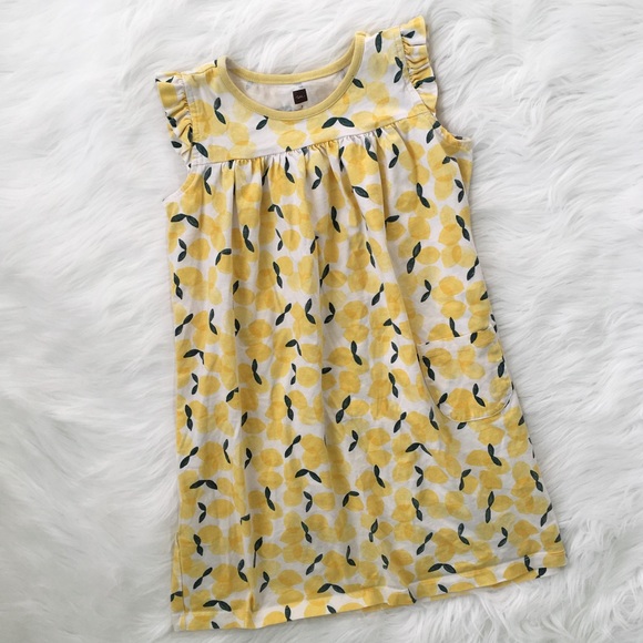 Lemon Print Dress Girls 